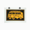 POSTER-Volkswagen stampato a mano in serigrafia con inchiostri biologici (coloranti alimentari)